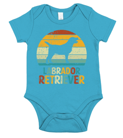 Labrador Retriever silhouette vintage and retro Short Sleeve Baby One-Piece