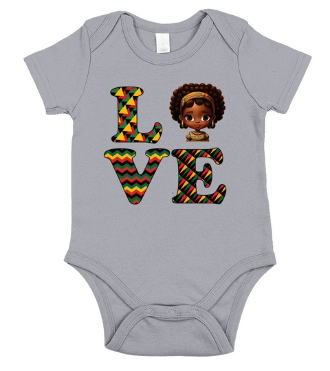 LOVE Black History Month Strong African Girls Short Sleeve Baby One-Piece