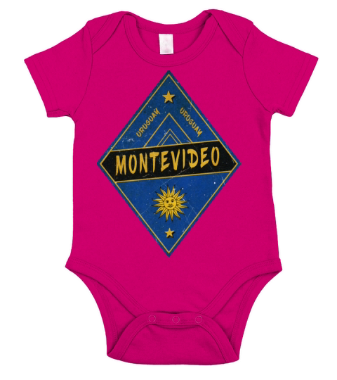Montevideo Uruguay Vintage Design Short Sleeve Baby One-Piece