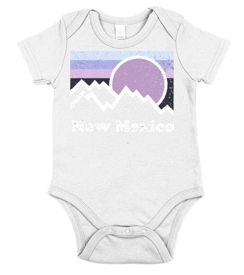 New Mexico Souvenir Retro Vintage Short Sleeve Baby One-Piece