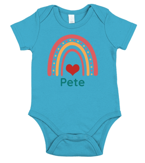 Pete Vintage Boho Rainbow Short Sleeve Baby One-Piece
