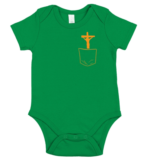 Pocket Christian Jesus Christ Faith Scripture Short Sleeve Baby One-Piece