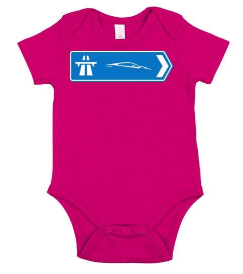 Sportscars Roadsign Short Sleeve Baby One-Piece