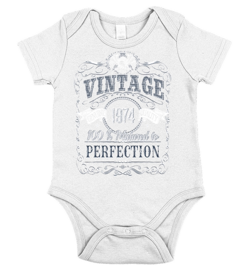 Vintage 1974 birthday year of birth 1974 gift Short Sleeve Baby One-Piece