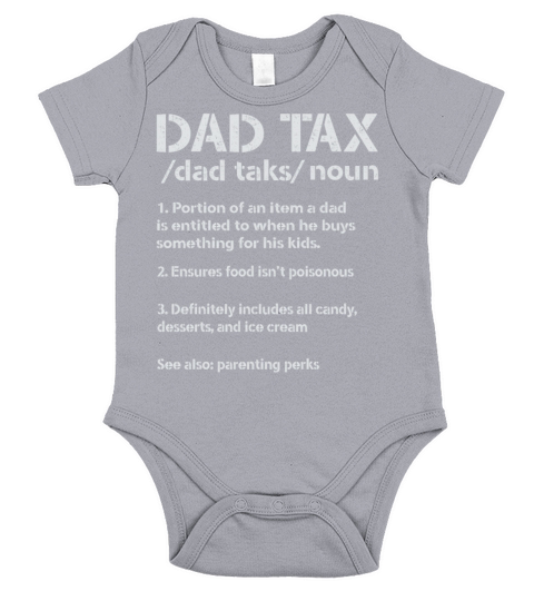 Vintage Dad Tax Definition Men Funny Fathers Day Short Sleeve Baby One-Piece