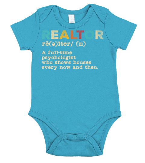 Vintage Quote Realtor Definition Real Estate Agent Short Sleeve Baby One-Piece