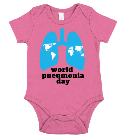 word pneumonia day logo Short Sleeve Baby One-Piece