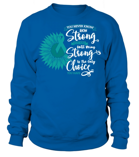 Cervical Cancer Awareness Month Teal Sunflower Sweatshirt Unisex