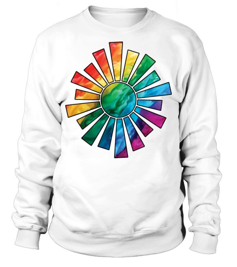 Colorful Rainbow Abstract Sun With Smoke And Fog Sweatshirt Unisex
