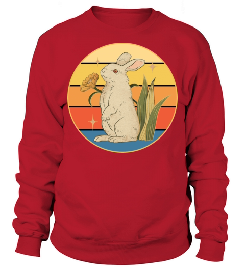 Cute Rabbit Bunny Retro Sunset Vintage Animal Pet Sweatshirt Unisex