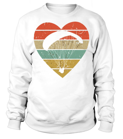Paragliding Vintage Design Retro Paraglider Heart Sweatshirt Unisex