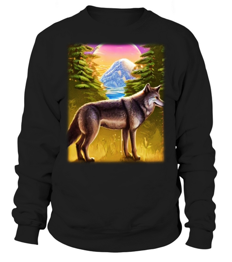 Wolf artwork design predator face imprint Sweatshirt Unisex