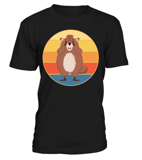 Cute Groundhog Retro Sunset Vintage Animal Lover T-Shirt Unisex