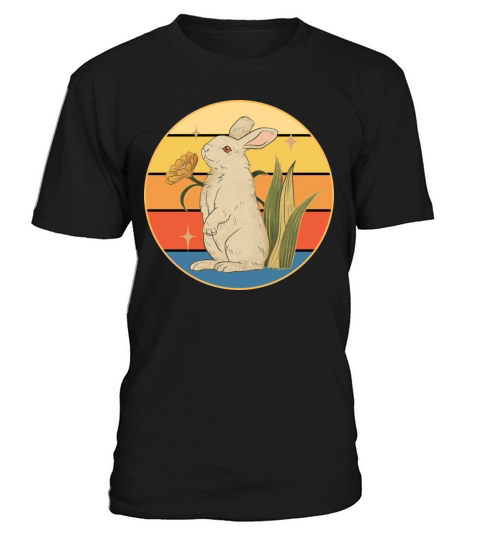 Cute Rabbit Bunny Retro Sunset Vintage Animal Pet T-Shirt Unisex