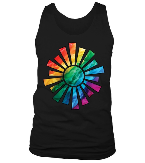 Colorful Rainbow Abstract Sun With Smoke And Fog Tank Top Unisex