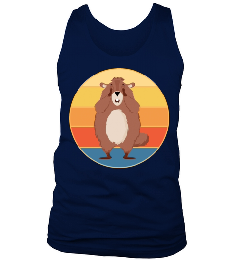 Cute Groundhog Retro Sunset Vintage Animal Lover Tank Top Unisex