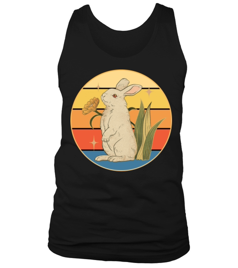 Cute Rabbit Bunny Retro Sunset Vintage Animal Pet Tank Top Unisex