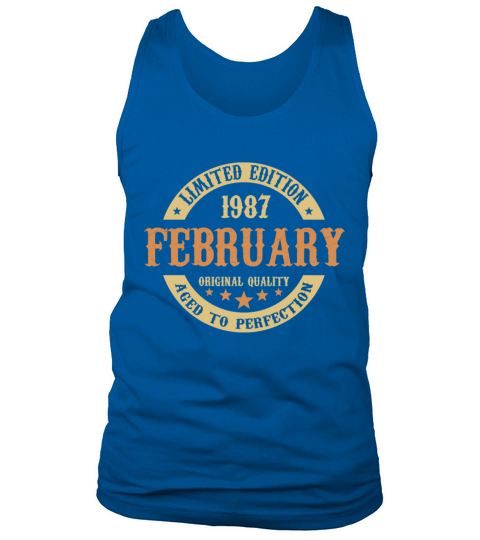 February 1987 Vintage Birthday Present Tank Top Unisex