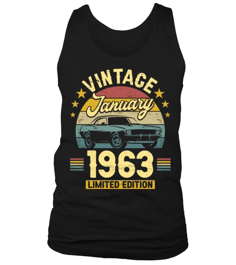 January 1963 60 Years Old Vintage 60th Birthday Tank Top Unisex