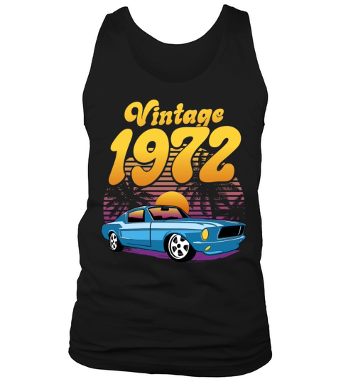 Retro Sunset With Car Vintage 50th Birthday Tank Top Unisex