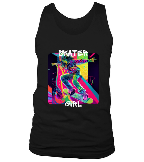 Skater Girl - cool girl skates on the street 2 Tank Top Unisex