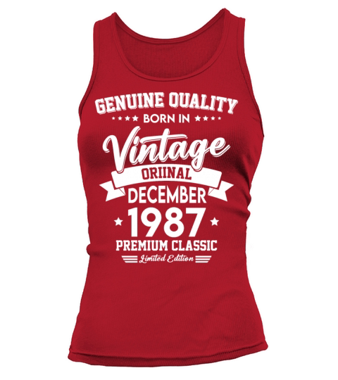 Born In December 1987 Original Vintage Tank top Woman