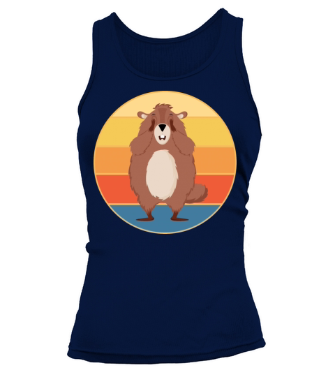 Cute Groundhog Retro Sunset Vintage Animal Lover Tank top Woman