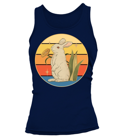 Cute Rabbit Bunny Retro Sunset Vintage Animal Pet Tank top Woman