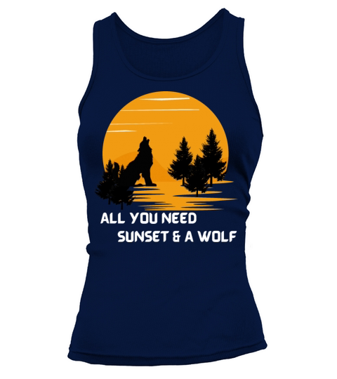 Simple Sunset and Wolf T-Shirt Tank top Woman
