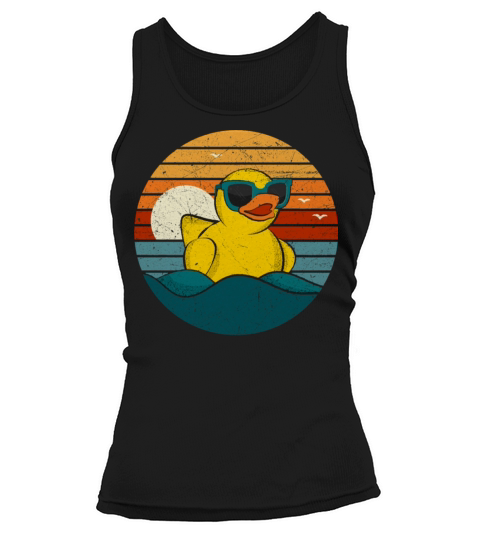 Vintage Retro Sunset Art Of Zoo Cute Yellow Rubber Tank top Woman