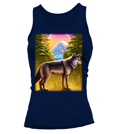 Wolf artwork design predator face imprint Tank top Woman