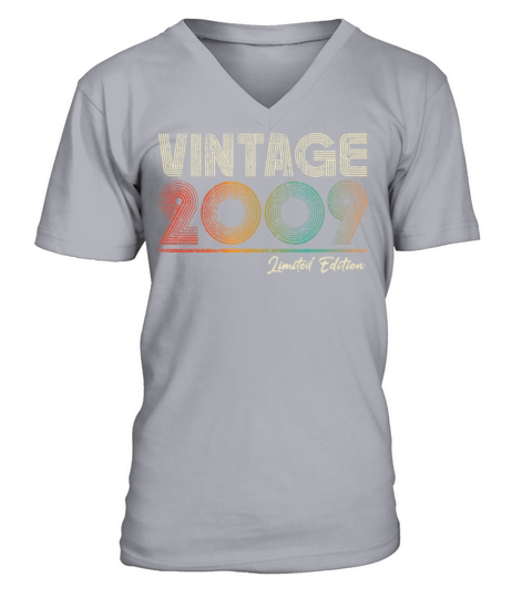 14 Years Old Vintage 2009 14th Birthday Gifts V-Neck T-shirt
