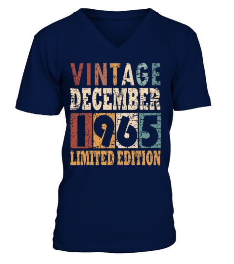 1965 December vintage birthday V-Neck T-shirt