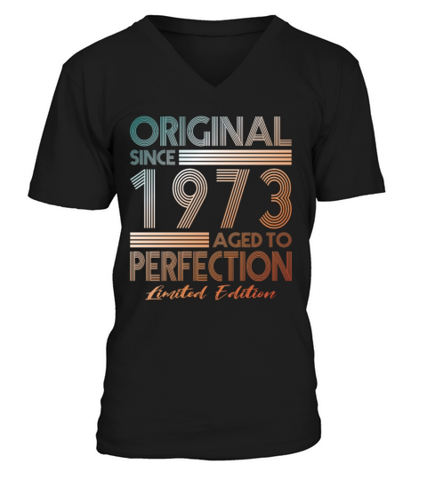 50th birthday vintage 1973 original since 1973 V-Neck T-shirt