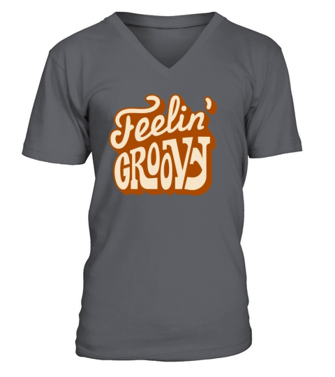 Feelin Groovy Vintage Lettering V-Neck T-shirt