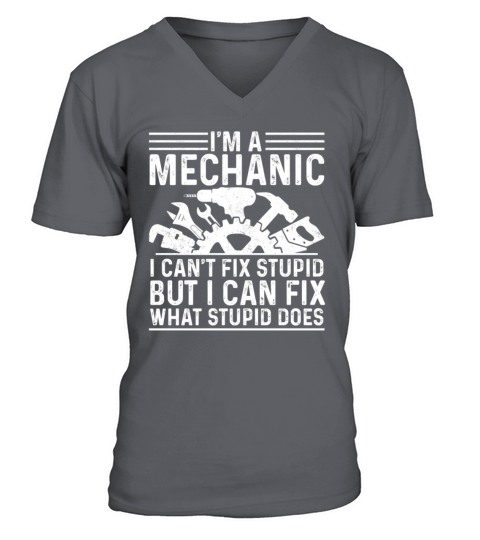 Funny Mechanic Dad Design Automotive Vintage Auto V-Neck T-shirt