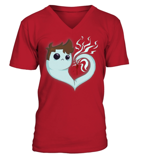 Ghost Heart Womens T-Shirts V-Neck T-shirt