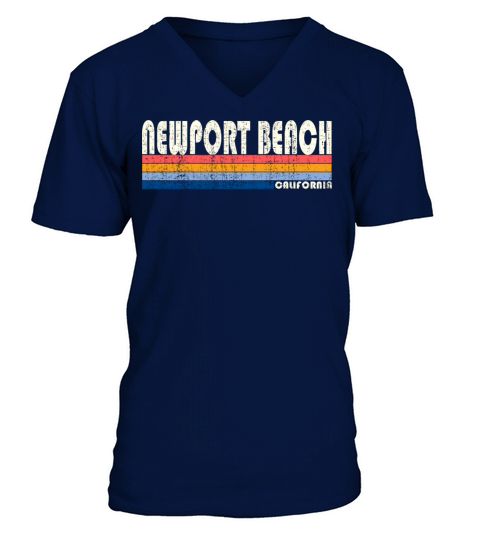Vintage 70s 80s Style Newport Beach Ca V-Neck T-shirt