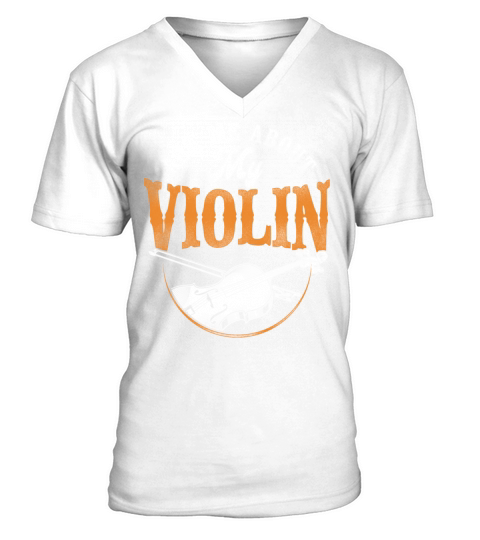 Violin Violinist Vintage Ask Me V-Neck T-shirt