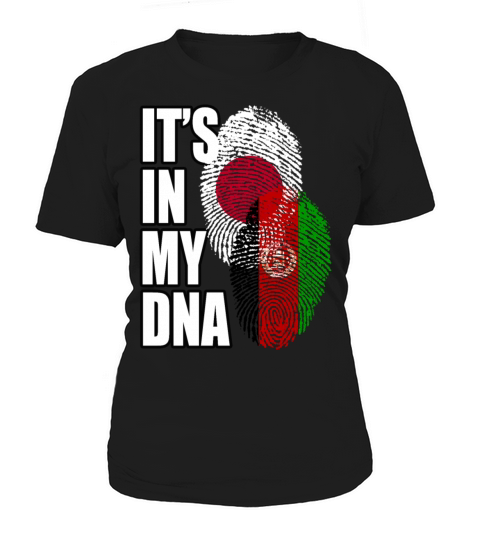 Afghan And Japanese Mix Heritage DNA Flag Women's T-Shirt