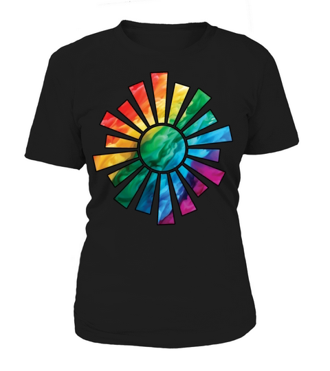 Colorful Rainbow Abstract Sun With Smoke And Fog Women's T-Shirt