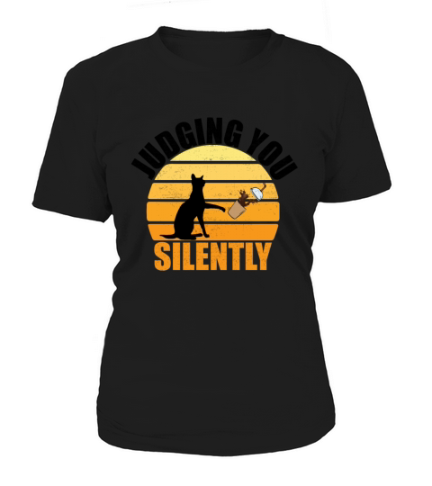 Judging You Silently black cat lovers gift Women's T-Shirt