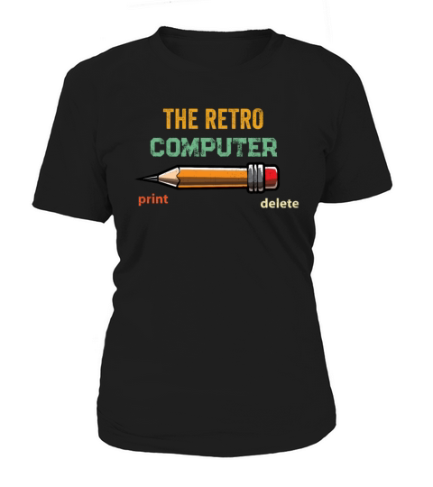 Retro Old-School Computer Pencil Funny Tech Teache Women's T-Shirt