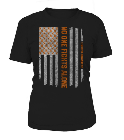 Vintage Leukemia Cancer Awareness American Flag Women's T-Shirt