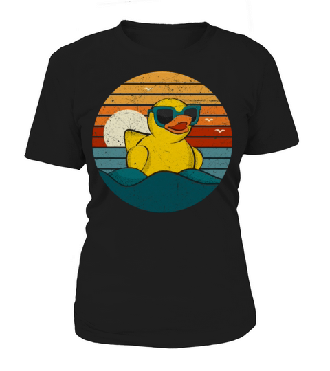 Vintage Retro Sunset Art Of Zoo Cute Yellow Rubber Women's T-Shirt