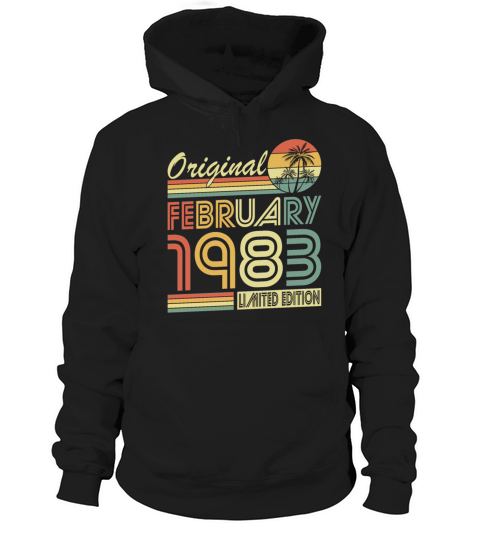 40th birthday vintage february 1983 original 1983 Hoodie Unisex