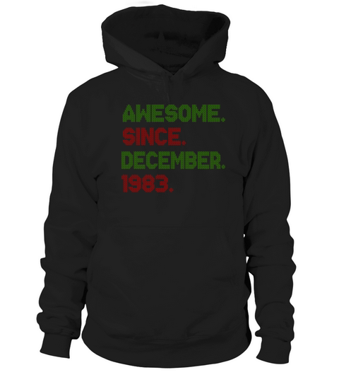 Awesome Since December Christmas Ave 1983 Hoodie Unisex