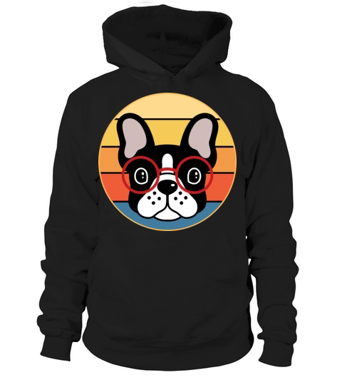French Bulldog Dog Breed Vintage Retro Sunset Hoodie Unisex