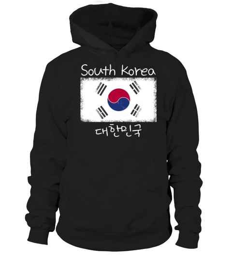 Vintage National South Korea Flag Korean Hangul Hoodie Unisex