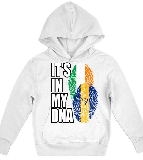 Barbadian And Irish Mix Heritage DNA Flag Kids Hoodie